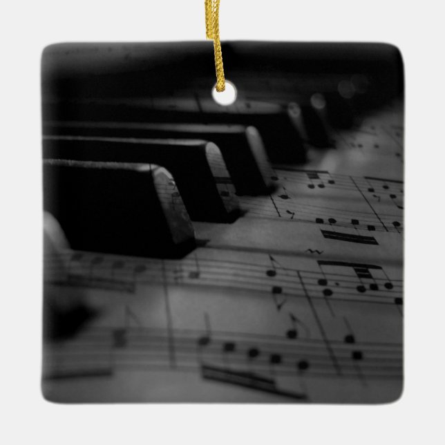 Musik Piano Keys Keramikornament (Vorderseite)