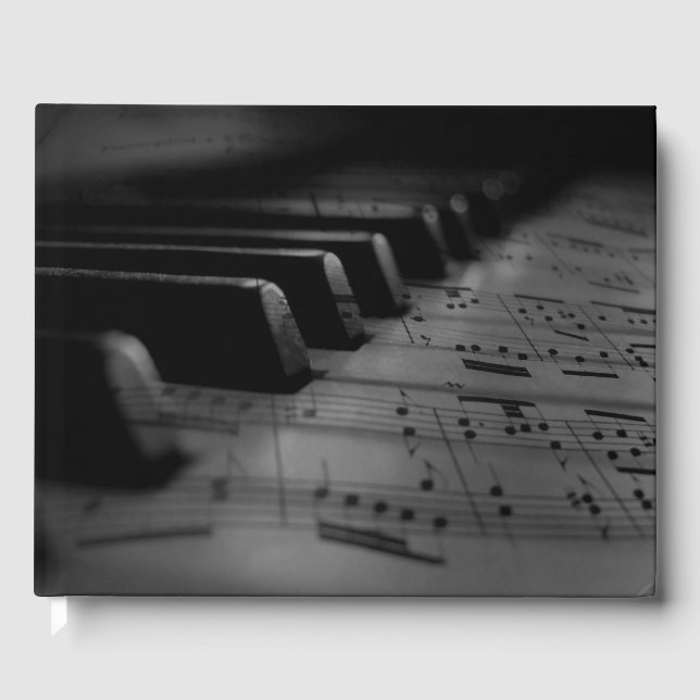 Musik Piano Schlüssel Veranstaltung und Datum im S Gästebuch (Vorderseite)
