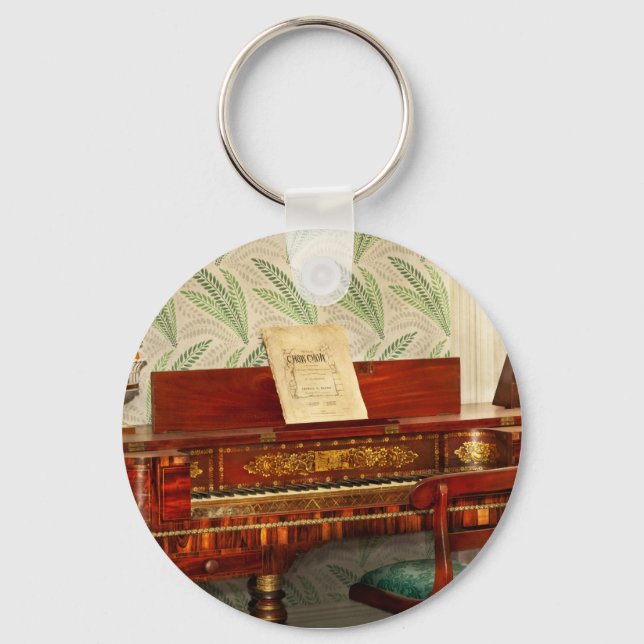 Musik - Piano - Square Baby Grand Schlüsselanhänger (Vorderseite)