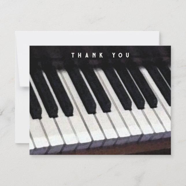 Musik Piano Vielen Dank Hinweis Dankeskarte (Vorderseite)