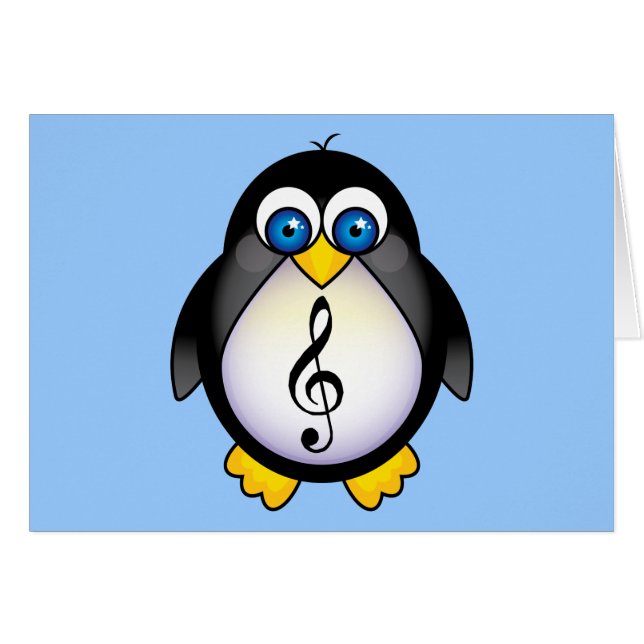 Musik-Pinguindreifacher Clef (Vorderseite (Horizontal))