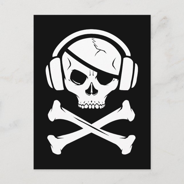 Musik Pirate-Logo gegen Ria Postkarte (Vorderseite)