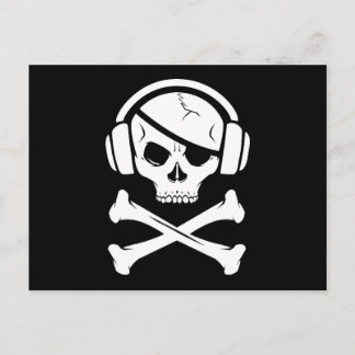 Musik Piraterie-Symbol gegen Ria Postkarte
