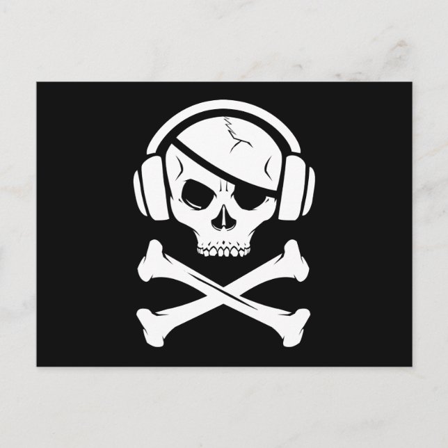 Musik Piraterie-Symbol gegen Ria Postkarte (Vorderseite)