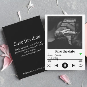 Musik Player Album Cover Foto Song Save the Date Einladung