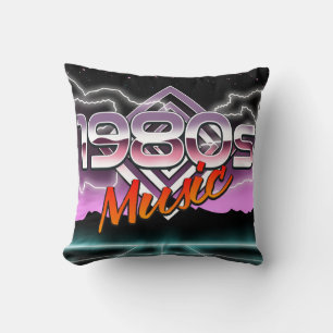 Musik-Postkarte der 80er Jahre Kissen