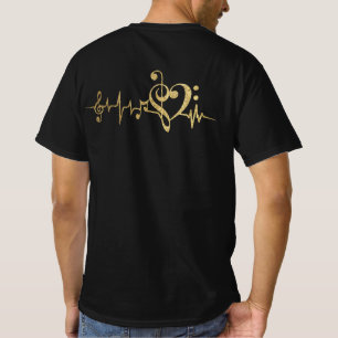 Musik Puls Notes Clef Heartbeat T-Shirt