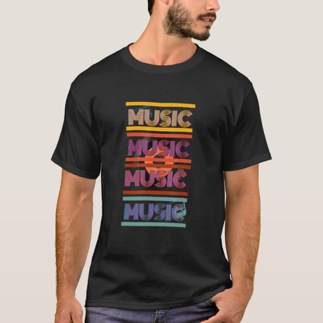 Musik-Retro-Typo-Design T-Shirt (Vorderseite)