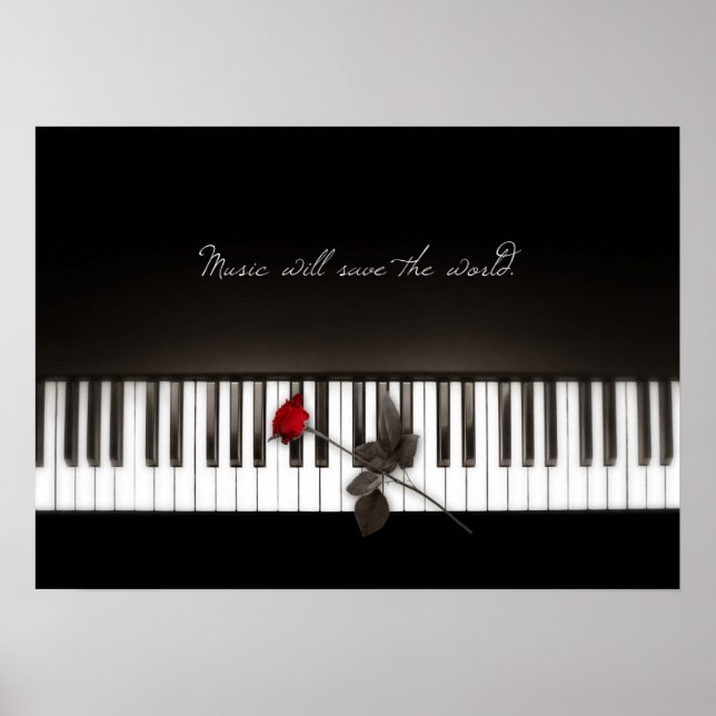 Musik Rette die Welt - Rose Piano Poster (Vorne)