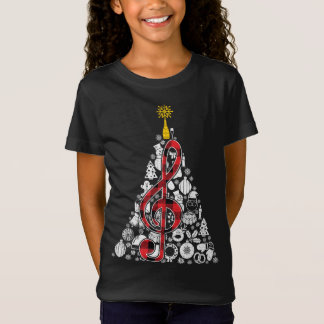 Musik Rote Karierte Weihnachtsbaum Dekoration Weih T-Shirt
