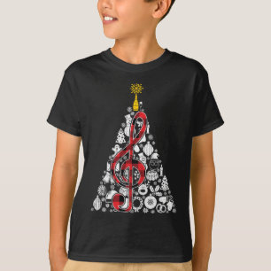 Musik Rote Karierte Weihnachtsbaum Dekoration Weih T-Shirt