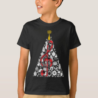 Musik Rote Karierte Weihnachtsbaum Dekoration Weih T-Shirt