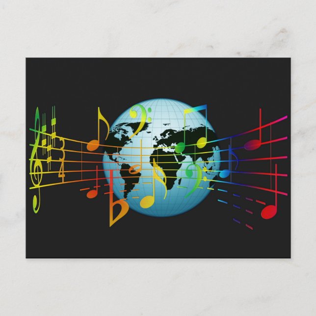 Musik rund um die Welt Postkarte (Vorderseite)