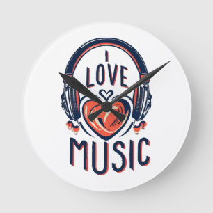 Musik  runde wanduhr