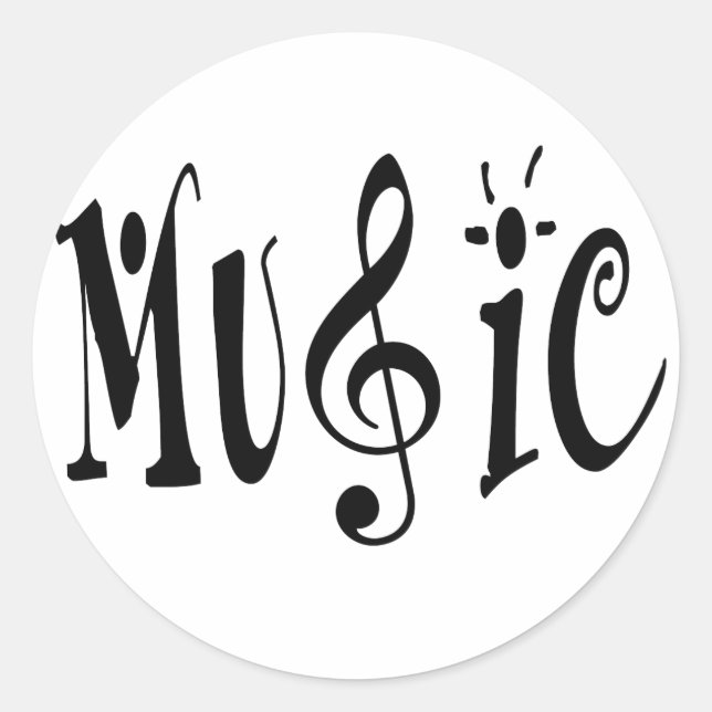 MUSIK RUNDER AUFKLEBER (Vorderseite)