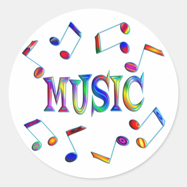 Musik Runder Aufkleber (Vorderseite)