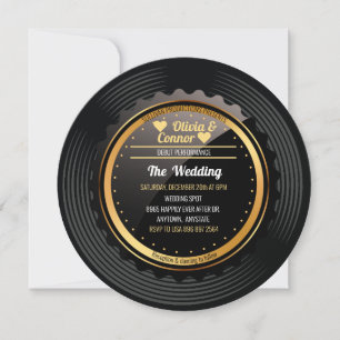 Musik Schallplatte   Lustige Hochzeitseinladung    Einladung