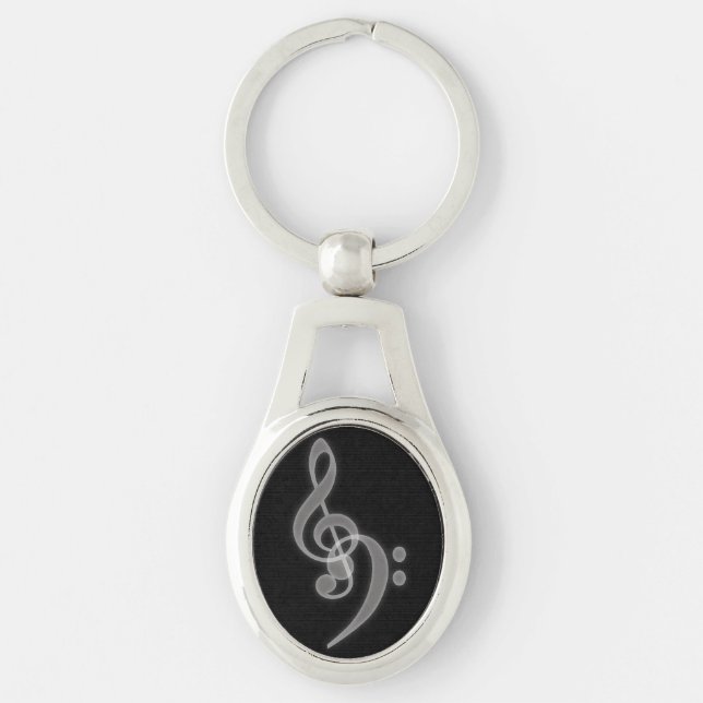 Musik - Schlüsselkette für Treble und Bass Clef Schlüsselanhänger (Vorderseite)