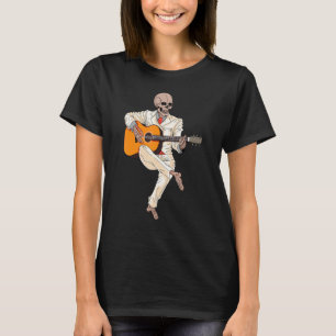 Musik Skelett Gitarre spielend Spieler Gitarrist T-Shirt