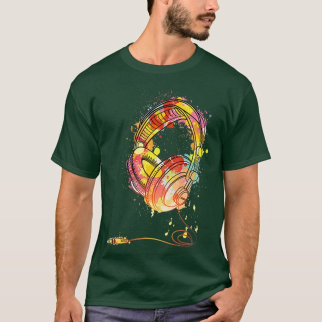 Musik-Sound von DJ Headphones T-Shirt (Vorderseite)