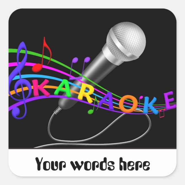 Musik Spaß Karaoke individuell anpassbare Aufklebe Quadratischer Aufkleber (Vorderseite)