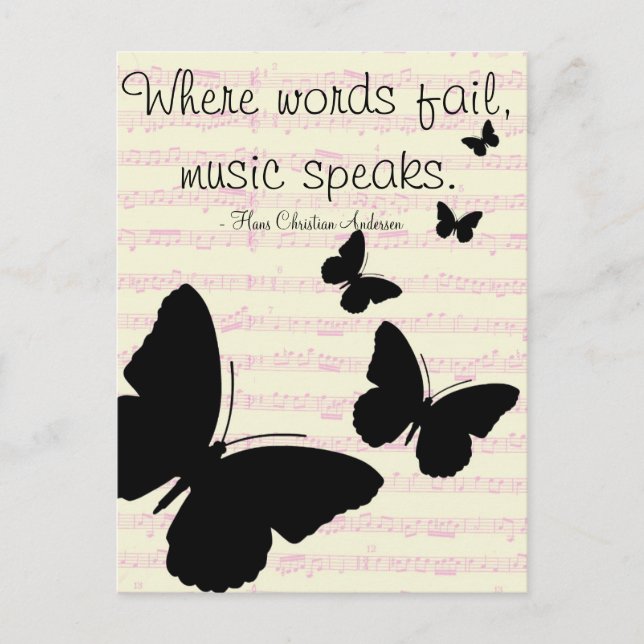 Musik spricht Zitat Postkarte (Vorderseite)