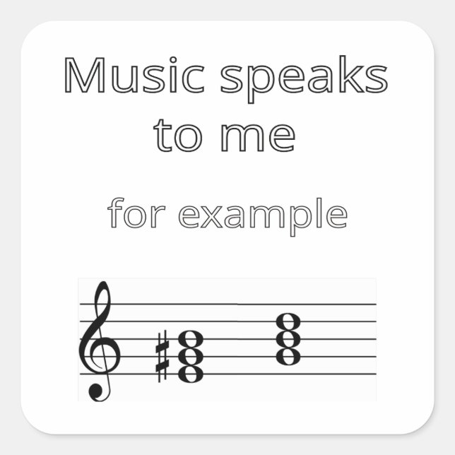Musik spricht zu mir quadratischer aufkleber (Vorderseite)