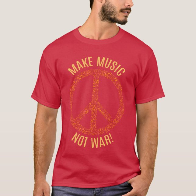 Musik statt Krieg Frieden für Musikfans T-Shirt (Vorderseite)