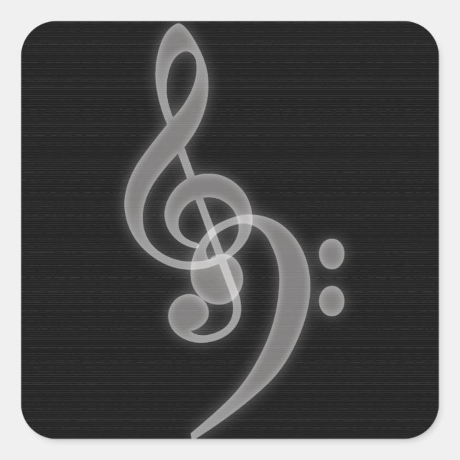 Musik - Stile und Bass Clef Square Sticker (Vorderseite)