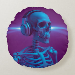 Musik stirbt nie Skelett Rundes Kissen
