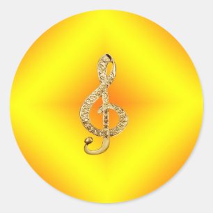 Musik-Symbol G-Clef Runder Aufkleber