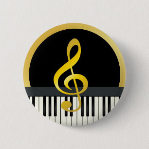 Musik-Symbol-Klavier-Brettclef-Anmerkungen Button