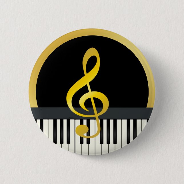 Musik Symbol Piano Board Clef Notes Button (Vorderseite)