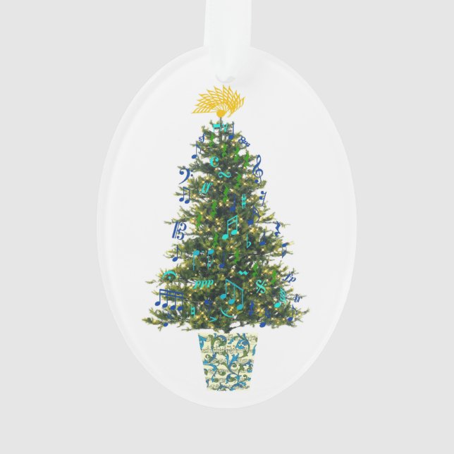 Musik-Symbol-Weihnachtsbaum-kundengerechtes Jahr Ornament (Rückseite)