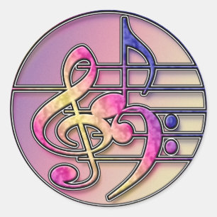 Musik-Symbolaufkleber Runder Aufkleber
