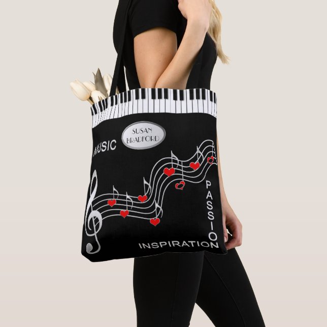 Musik-Tasche - Tastatur - Anmerkungen - Herzen Tasche (Von Nahem)