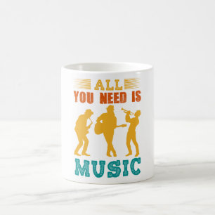 Musik-Tasse 'Alles was du brauchst, ist Musik' Kaffeetasse