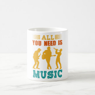 Musik-Tasse 'Alles was du brauchst, ist Musik' Kaffeetasse