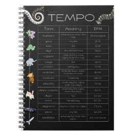 Musik-Tempo-Spiralnotizbuch Notizblock