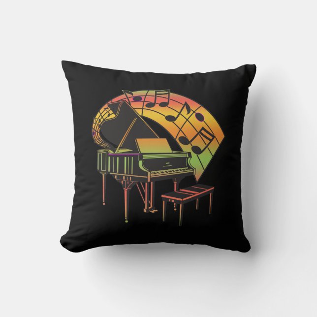 Musik Thema Illustration Abstrakt Piano Kissen (Vorderseite)