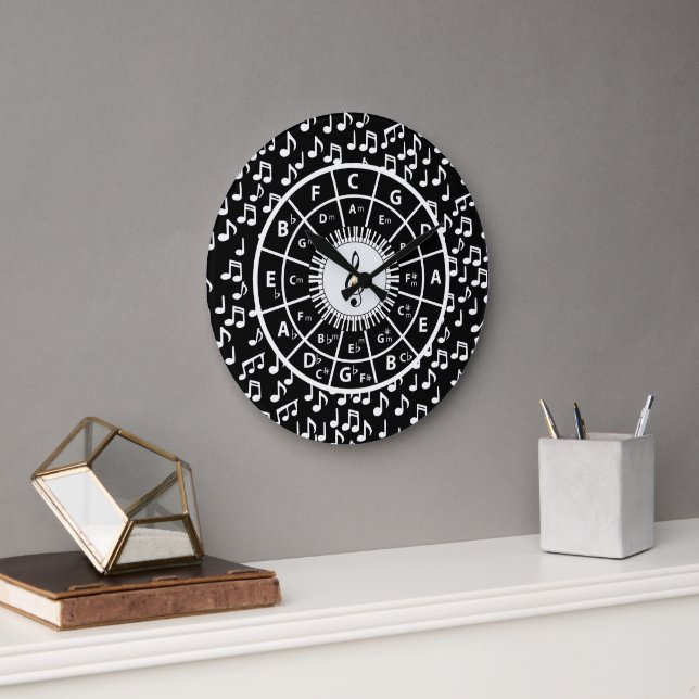 Musik Themendesign für Musikliebhaber Große Wanduhr (Büro)