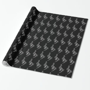 Musik - Treble und Bass Clef Geschenkpapier