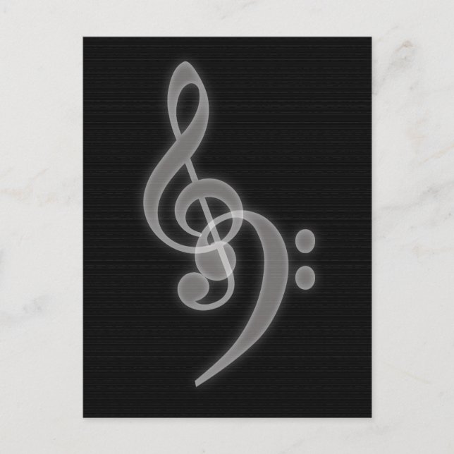 Musik - Treble und Bass Clef - Postkarte (Vorderseite)