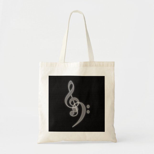 Musik - Treble und Bass Clef Tragetasche (Vorne)