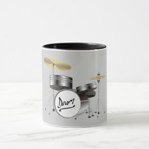MUSIK TROMMEL SET IN ELEGANTEM CHARCOAL GRAU UND S TASSE