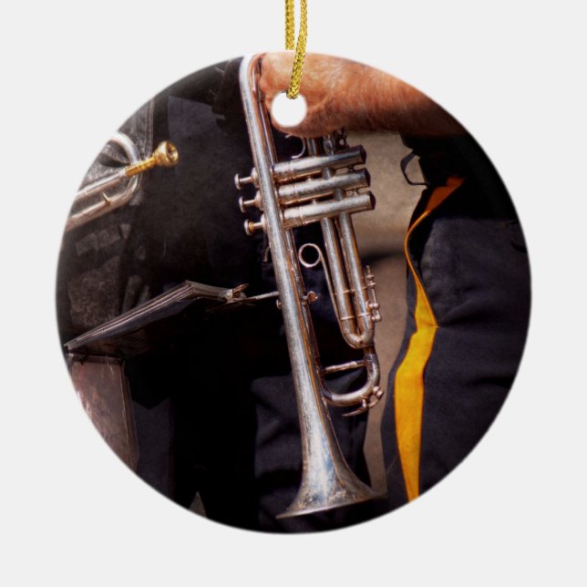 Musik - Trumpet - Polizeimarschingband Keramik Ornament (Vorne)