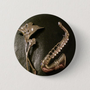 Musik und Blumen Button