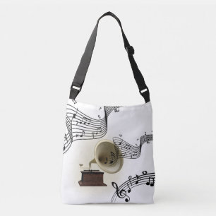 Musik und Grammofondesign Tragetaschen Mit Langen Trägern