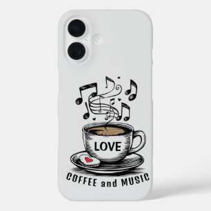 Musik und Kaffee-Handy iPhone 16 Hülle