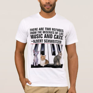 MUSIK UND KATZEN, ALBERT SCHWEITZER QUOTE CAT T-Shirt